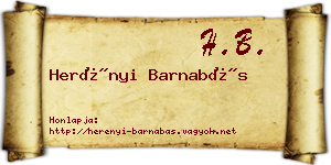 Herényi Barnabás névjegykártya
