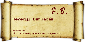 Herényi Barnabás névjegykártya